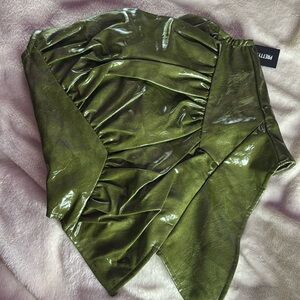 Green leather tube top